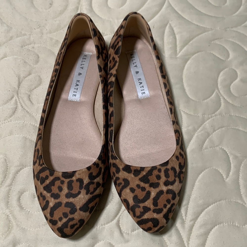 Leopard print suede flats. New condition. Size 7